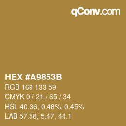 Color code: HEX #A9853B | qconv.com