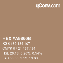 颜色代码: HEX #A9866B | qconv.com