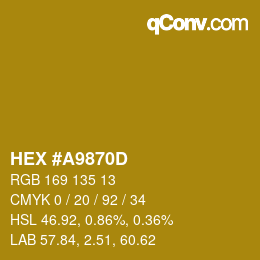 颜色代码: HEX #A9870D | qconv.com
