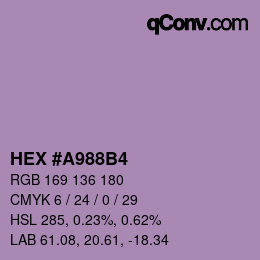 颜色代码: HEX #A988B4 | qconv.com