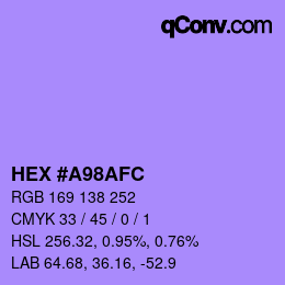 颜色代码: HEX #A98AFC | qconv.com
