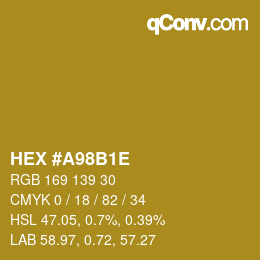 Color code: HEX #A98B1E | qconv.com