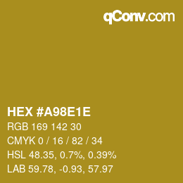 Color code: HEX #A98E1E | qconv.com