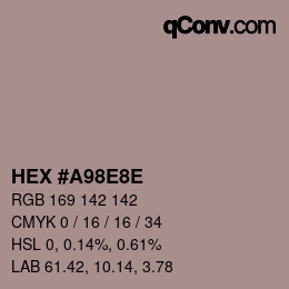 Color code: HEX #A98E8E | qconv.com