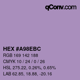 カラーコード: HEX #A98EBC | qconv.com