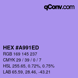 カラーコード: HEX #A991ED | qconv.com