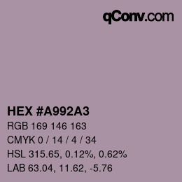 Color code: HEX #A992A3 | qconv.com