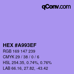 カラーコード: HEX #A993EF | qconv.com
