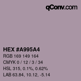 カラーコード: HEX #A995A4 | qconv.com