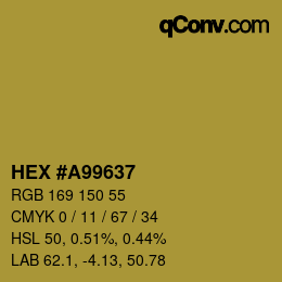 カラーコード: HEX #A99637 | qconv.com