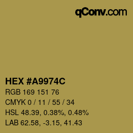 Farbcode: HEX #A9974C | qconv.com