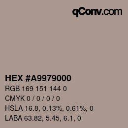 Color code: HEX #A9979000 | qconv.com