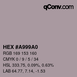 颜色代码: HEX #A999A0 | qconv.com