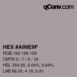 Color code: HEX #A99E9F | qconv.com