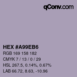 Color code: HEX #A99EB6 | qconv.com