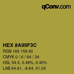 Color code: HEX #A99F3C | qconv.com