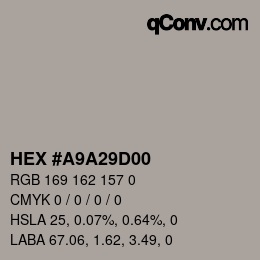 Color code: HEX #A9A29D00 | qconv.com
