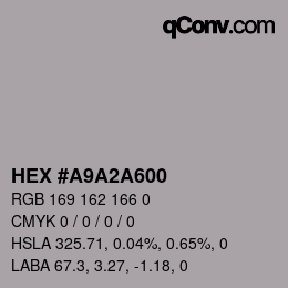 Color code: HEX #A9A2A600 | qconv.com