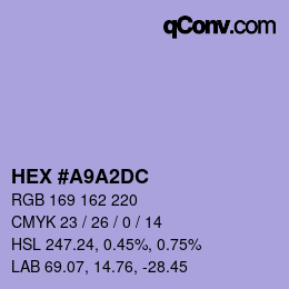 Farbcode: HEX #A9A2DC | qconv.com