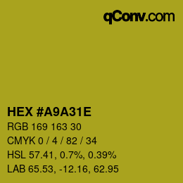 カラーコード: HEX #A9A31E | qconv.com