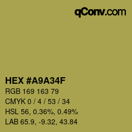 Color code: HEX #A9A34F | qconv.com