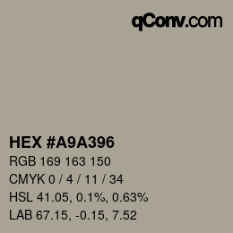 カラーコード: HEX #A9A396 | qconv.com