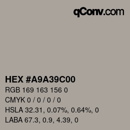 Color code: HEX #A9A39C00 | qconv.com