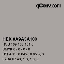 Color code: HEX #A9A3A100 | qconv.com