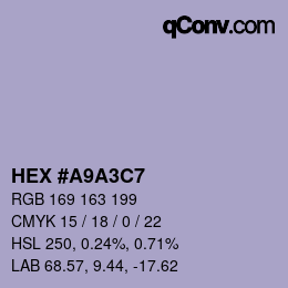 カラーコード: HEX #A9A3C7 | qconv.com