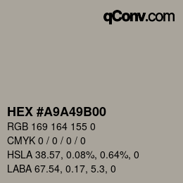 Color code: HEX #A9A49B00 | qconv.com