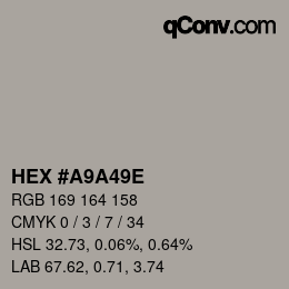 Código de color: HEX #A9A49E | qconv.com