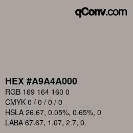 颜色代码: HEX #A9A4A000 | qconv.com