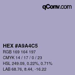 カラーコード: HEX #A9A4C5 | qconv.com