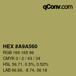 Farbcode: HEX #A9A560 | qconv.com