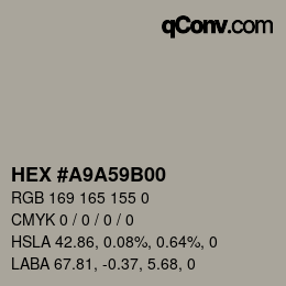颜色代码: HEX #A9A59B00 | qconv.com