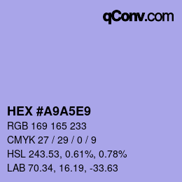 Color code: HEX #A9A5E9 | qconv.com