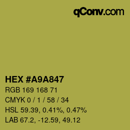 Color code: HEX #A9A847 | qconv.com