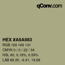 Color code: HEX #A9A983 | qconv.com