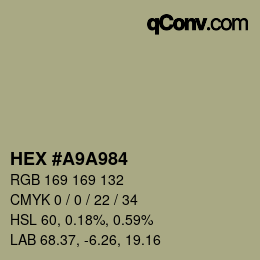 Color code: HEX #A9A984 | qconv.com