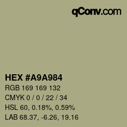 Color code: HEX #A9A984 | qconv.com