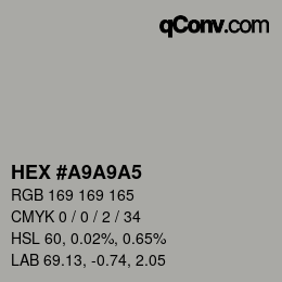 カラーコード: HEX #a9a9a5 | qconv.com