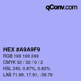 Farbcode: HEX #A9A9F9 | qconv.com