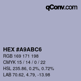 颜色代码: HEX #A9ABC6 | qconv.com