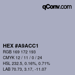 颜色代码: HEX #A9ACC1 | qconv.com