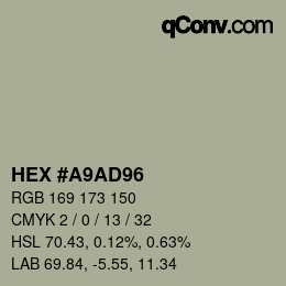Color code: HEX #A9AD96 | qconv.com