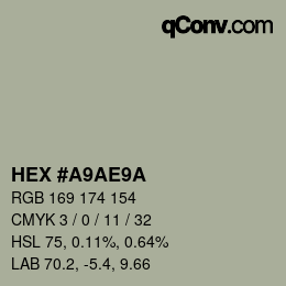 Farbcode: HEX #A9AE9A | qconv.com