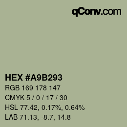 颜色代码: HEX #A9B293 | qconv.com