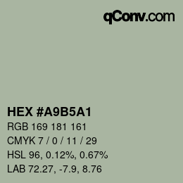 Farbcode: HEX #A9B5A1 | qconv.com