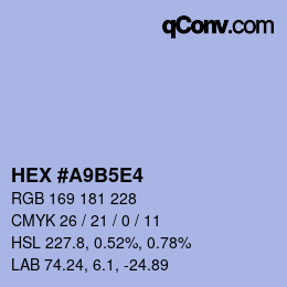 Color code: HEX #A9B5E4 | qconv.com
