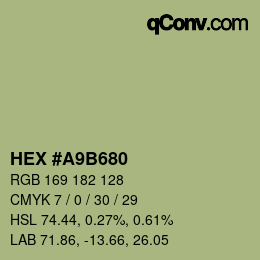 カラーコード: HEX #A9B680 | qconv.com